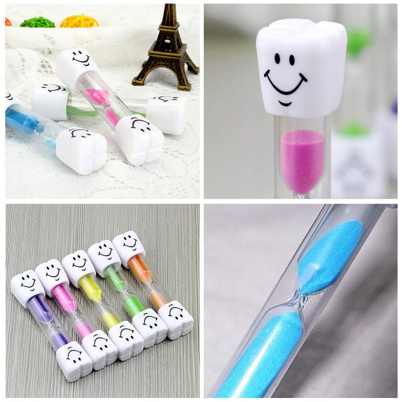 NewNest Australia - Qpower Smiley Tooth Brushing Sand Timer Set for Kids and Teens Assorted Colors (2min, 7pcs) 