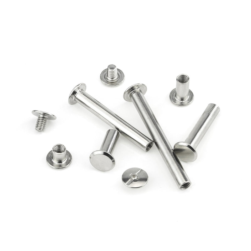 Sutemribor 120 Pieces M5 x 5/10/15/25/35/45mm Chicago Screw Binding Screws Posts Assortment Kit for DIY Leather Bookbinding Crafts - NewNest Australia