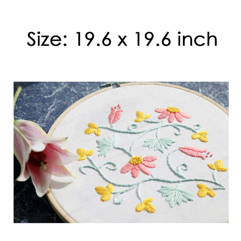 MWELLEWM 7 Pcs/Set Linen Cloth Needlework Fabric Solid Colour Cloth Garments Crafts Accessories Square Embroidery Cloth (50 * 50CM) - NewNest Australia