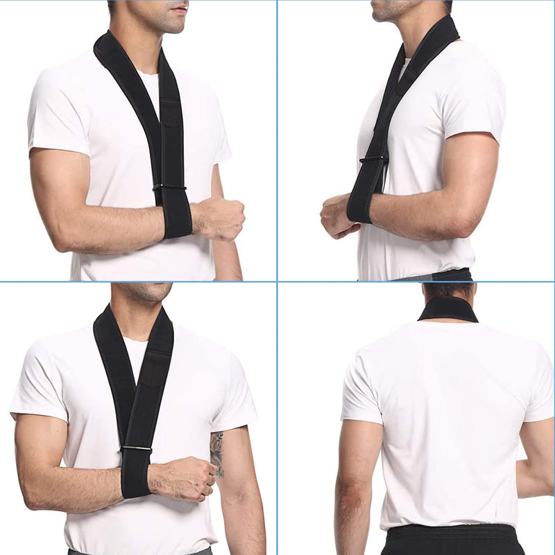 supregear Arm Sling, Adjustable Collar and Cuff Sling Immobilizer Lightweight Neck Support Simple Arm Sling Breathable Medical Shoulder Support for Men Women, One Size Fits All, Black - NewNest Australia