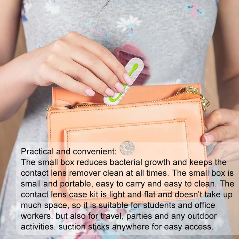 Contact Lens Tweezers, Contact Lens Aid For Inserting, Contact Lens Suction Cup, Silicone Contact Lens Remover, Pack Of 2 Contact Lens Insert Remover With Storage Case (Green) - NewNest Australia