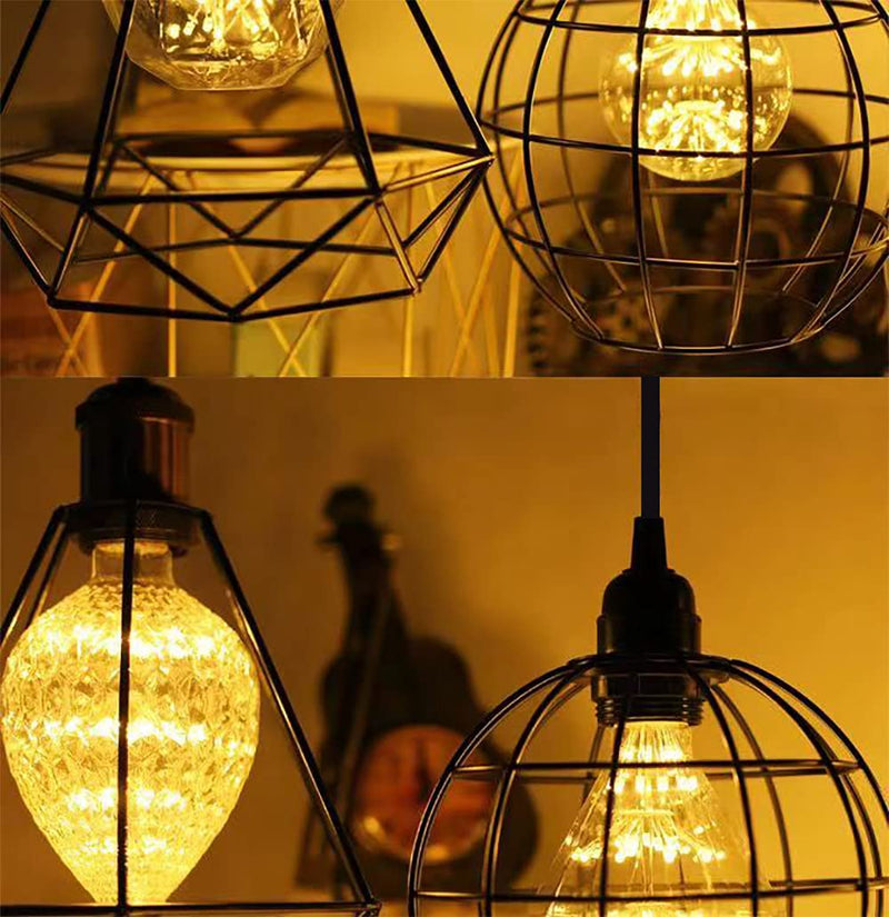 HESSION 2-Pack 15 Feet Plug in Pendant Light, Black Extension Hanging Lantern Cord Cable with in-Line On/Off Switch, E26 E27 Socket - NewNest Australia