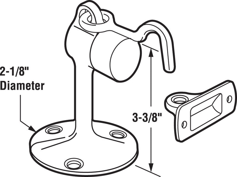 Prime-Line Products J 4602 Door Floor Stop Holder, 2-1/8-Inch, Brushed Chrome - NewNest Australia