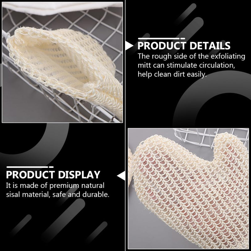 Beavorty Pack of 2 Sisal Bath Gloves Bath Gloves Bath Scrubber for Body Spa Towels Exfoliating Gloves for Body Exfoliating Massage Gloves Body Wash Glove - NewNest Australia