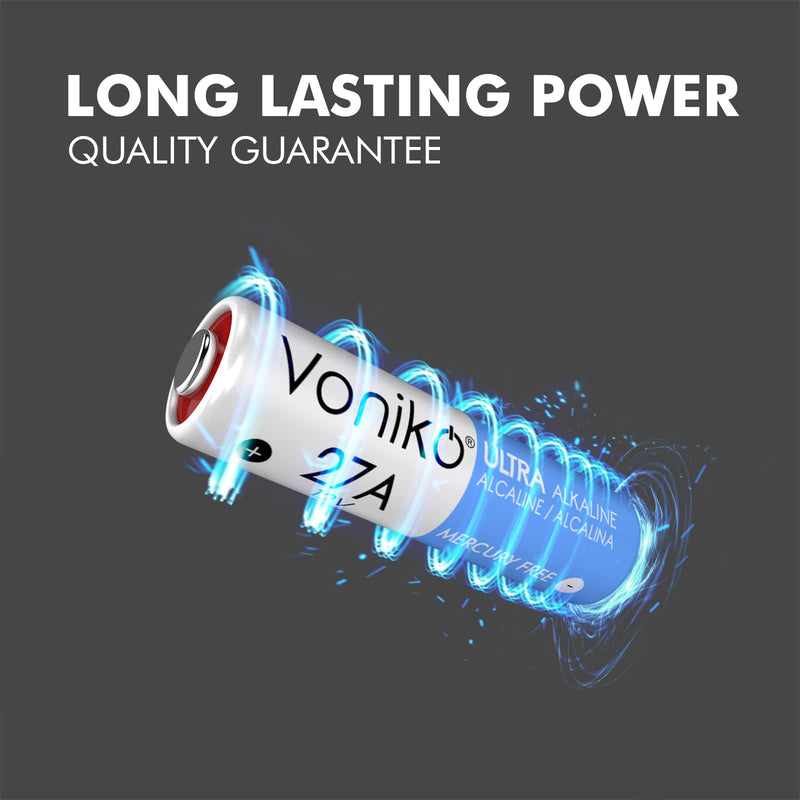 VONIKO 27A 12V Alkaline Battery Pack of 6 - Long Lasting 12 Volt A27 Battery for Remote and Doorbells - NewNest Australia