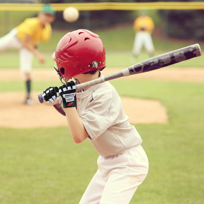 RSPGO Youth Baseball & Softball Batting Gloves for Kids with Super Grip Fit Classic Black Youth M/L(6in-6.5in) - NewNest Australia