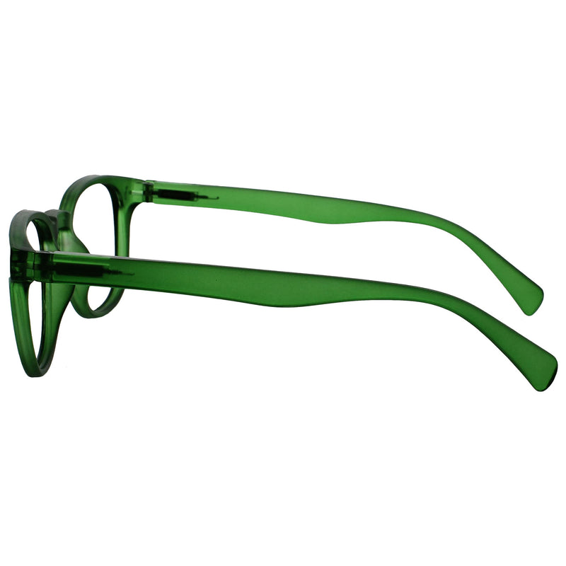 OPULIZE Pop Reading Glasses Pack of 4 Bold Round Matt Frame Spring Hinges Scratch-Resistant Men Women RRRR2-1367 Blue Pink Purple Green +3.00 Diopters (Pack of 4) Single - NewNest Australia