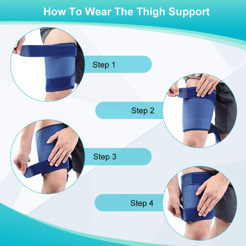 Thigh Support Wrap for Women and Men, Hamstring Support Guards Groin Protector Compression Sleeve with Anti-Slip Strip for Prevent Leg Sprains, Strains, Tendonitis Injury, Workouts, Surgery Recovery - NewNest Australia