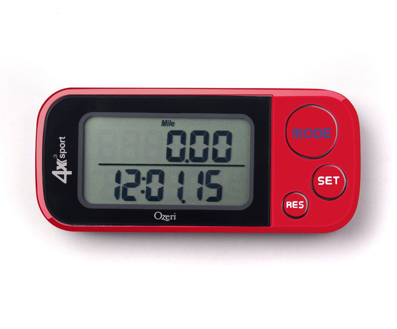 Ozeri 4x3sport Tri-Mode Activity Tracker (Walk, Run, & Stair Climb), with Multi-Axis Detection & 30 Day Memory Red - NewNest Australia