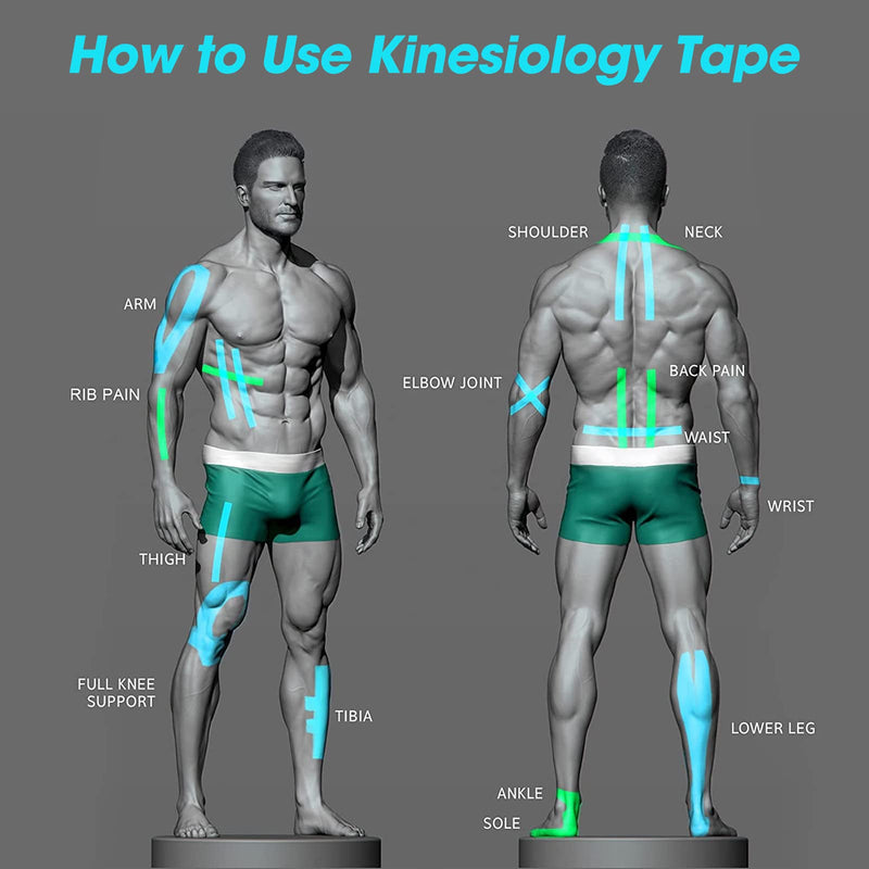 LDKJ 3 Rolls Kinesiology Tapes, Elastic Water Resistant Muscle Tape 5m x 5cm, Adhesive Uncut Sports Tape Breathable and Soft, Muscle Tape for Shoulder Knee Ankle (Beige) Beige - NewNest Australia