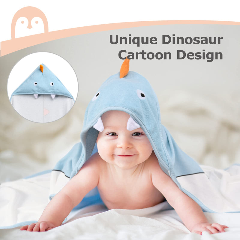 Baby Hooded Towel, Momcozy 8-Piece Baby Bath Towel for Boys or Girls, Baby Towel and Washcloth Set with Cute Design, Baby Shower Towel Gift for Newborns, Infants and Toddlers (Blue) Blue - NewNest Australia