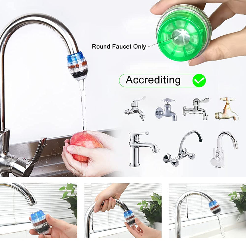 3 Pack Faucet Mount Filters,Faucet Water Filter Purifier Kitchen Tap Filtration Activated Carbon Removes Chlorine Fluoride Heavy Metals Hard Water for Home Kitchen Bathroom - NewNest Australia