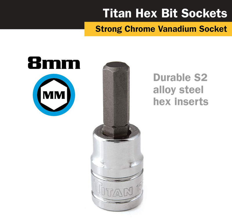 Titan 15608 3/8-Inch Drive x 8mm Hex Bit Socket 8 mm - NewNest Australia