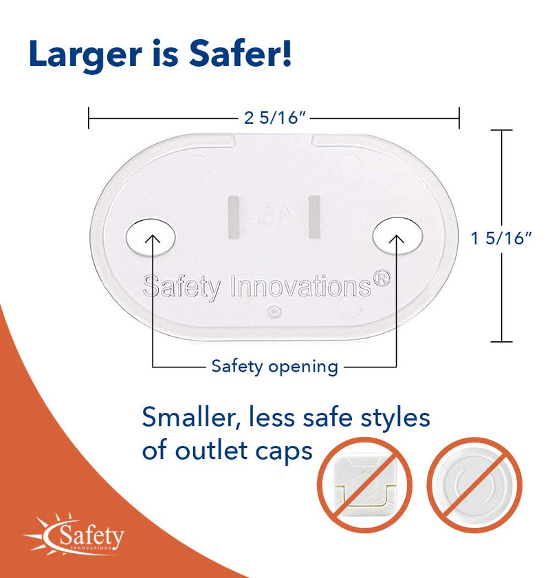 Safety Innovations, Ultimate Outlet Safety Cap, Baby Proofing Outlet Plugs, Child Safety Electrical Outlet Covers, Easy Installation, Protect Toddlers and Babies from Accidental Shock Hazard - 50 Pack - NewNest Australia