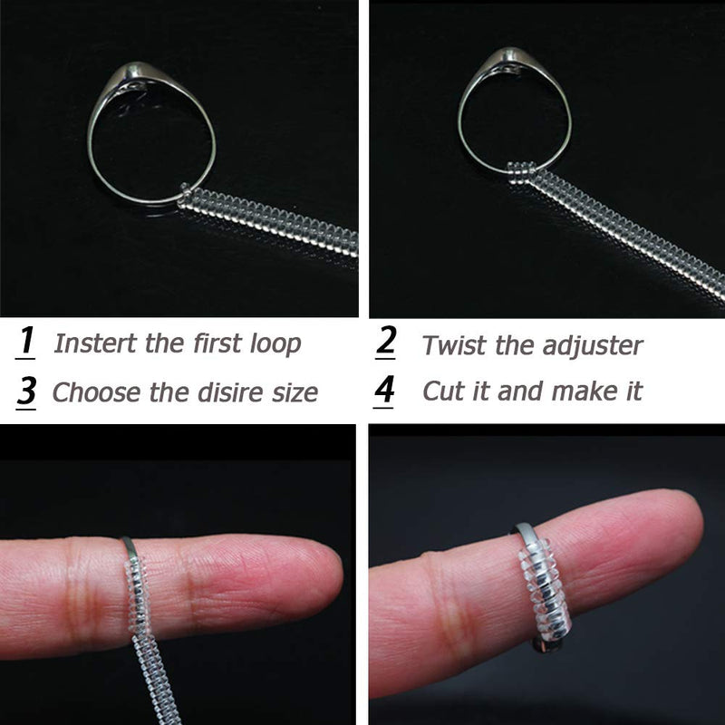 Supertina Ring Size Adjuster for Loose Ring Clear Silicone Ring Guard for Women Men Four Different Size (12) 12 - NewNest Australia