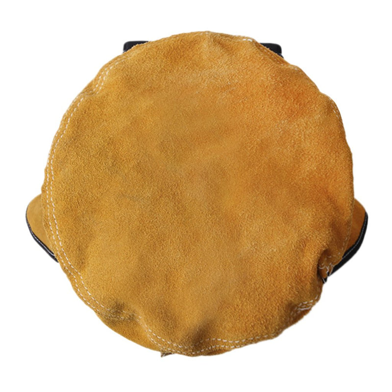 Comfortable Leather Welding Helmet, Welder Grinding Protective Gear Work Cap Hat Welding Flame Heat Resistant Anti-dust Head Face Neck Shield Safety Hood Helmet Yellow - NewNest Australia