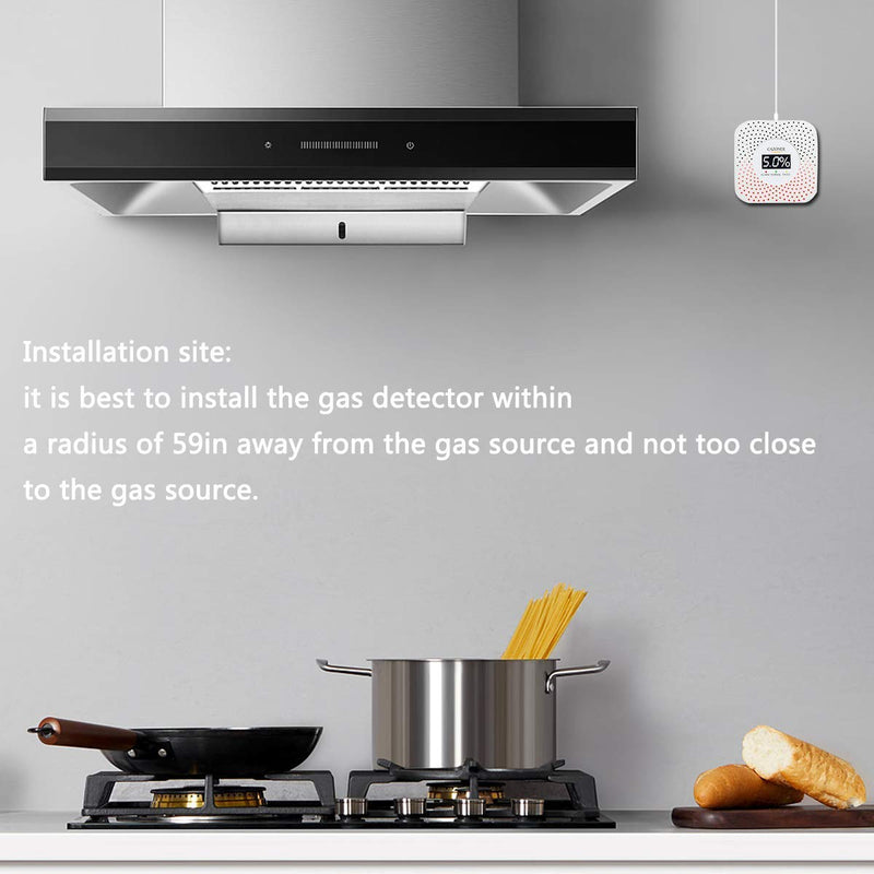 Cazoner Natural Gas Detector and Propane Alarm, Methane, Butane, LPG, LNG, Home Gas Alarm for Kitchen, Camper, or RV, Visual Audible High Sensitivity Gas Leak Alarm with LCD Display;Dual USB Power Upgraded LCD Display(White) - NewNest Australia
