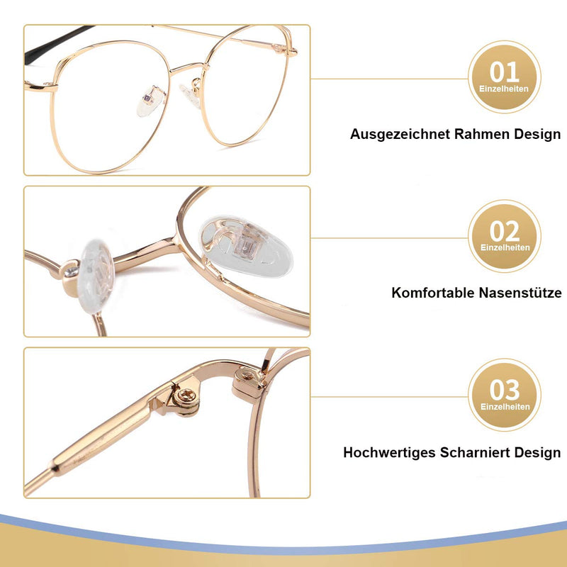 Blue Light Filter Glasses Anti Blue Light Glasses Computer Glasses Cat'S Eye Without Prescription Metal Frame Glasses Pc Gaming Bluelight Filter Uv Block Blue Light Glasses Women - NewNest Australia