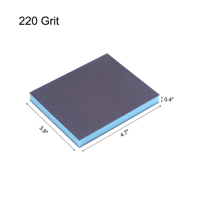 uxcell Sanding Sponge 220 Grit Sanding Block Pad 4.7inch X 3.9inch X 0.4inch Blue 6pcs - NewNest Australia