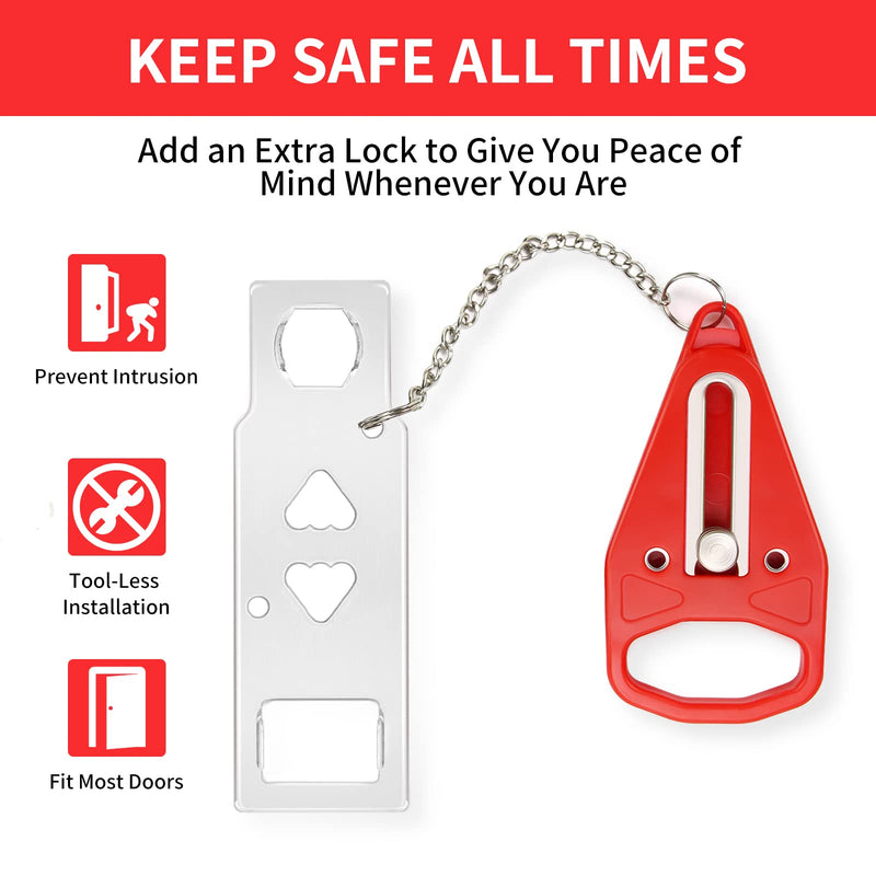 Portable Door Lock 2Pack Extra Lock for Additional Privacy and Safety in Home,Hotel and Apartment,Prevent Unauthorized Entry,Protect Family Security in Traveling,Home,Bedroom,Hotel,Apartment,AirBNB - NewNest Australia