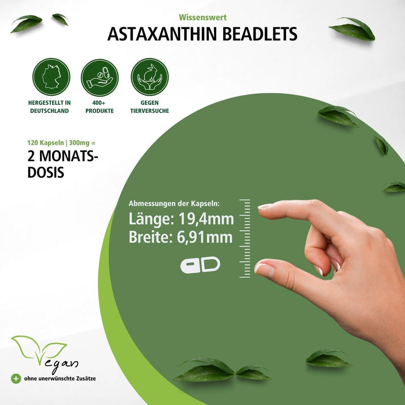 Astaxanthin 15Mg Per Day Astapure Beadlets, Microencapsulated Astaxanthin Complex, With High Dosage And No Magnesium Stearate ‚ 120 Capsules ‚ Antioxidant For The Cell Protection, Protect Your Skin - NewNest Australia