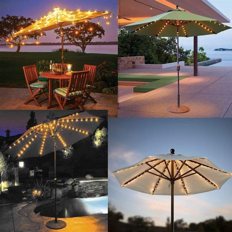 Solar Umbrella Lights,Patio Umbrella Lights with 8 Modes 3V 112 Led Medium Solar Panel Clip Outdoor Waterproof Umbrella Lights for Beach Tent Garden Camping Party Decoration(Warm White) Medium Clip Solar Powered - NewNest Australia