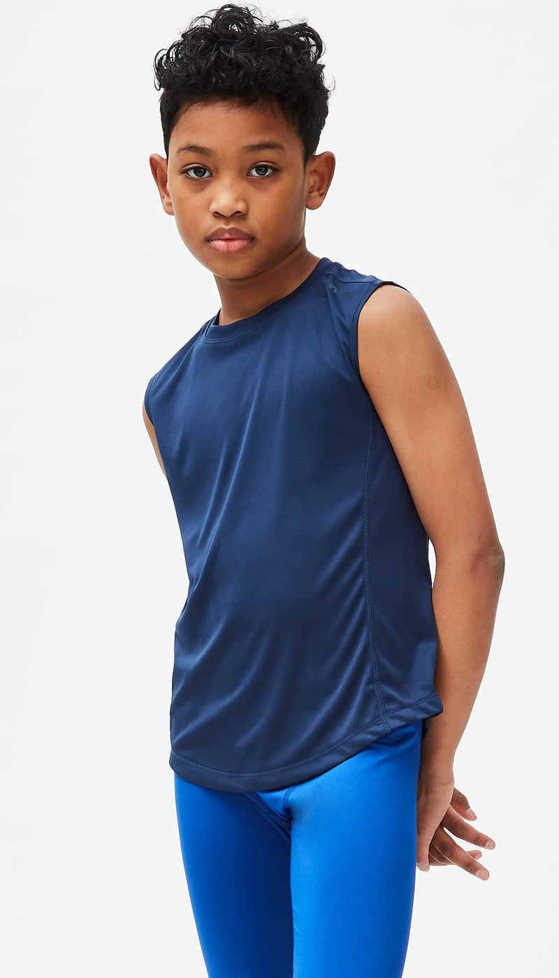 DEVOPS Boys Baselayer Workout Tank Top Sleeveless X-Small #3pack Black/Charcoal/Navy - NewNest Australia