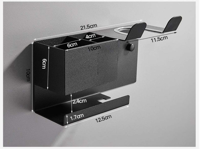Hosoncovy Metal Hair Dryer Wall Mount Holder Hair Dryer Wall Hanger Toiletries Wall Storage Electric Shaver Wall Mount for Dyson Supersonic Hair Dryer,Universal for Hair Dryer (Black) Black - NewNest Australia