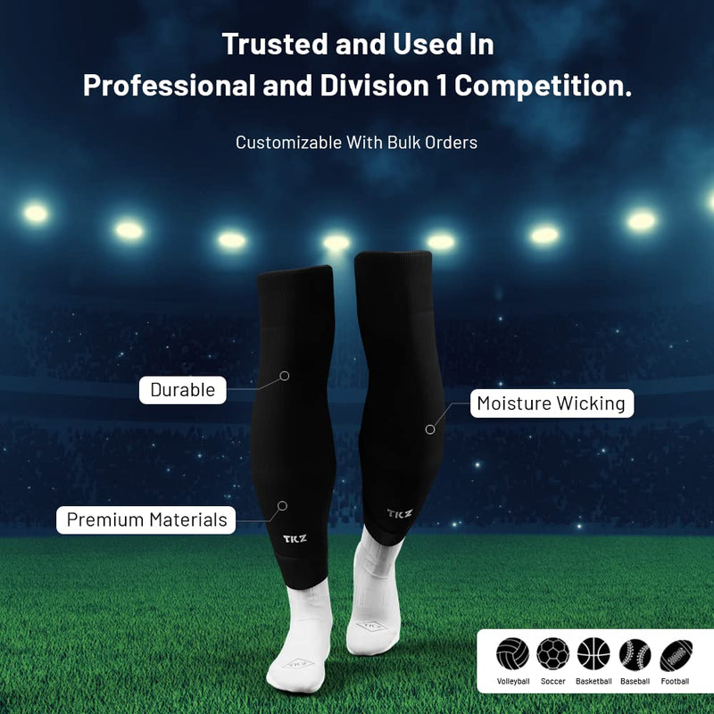 TEKKERZ Leg Sleeves - over the calf, knee high sports socks for soccer,  football, baseball, basketball, rugby, wrestling