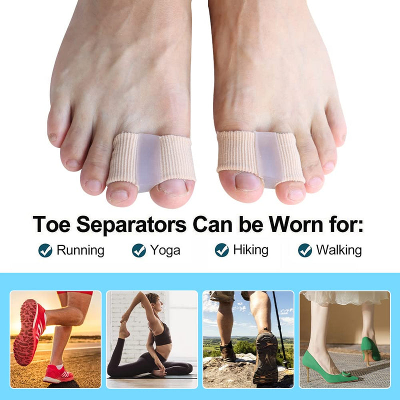 CCZAILAI Gel Toe Separators,Toe Separator Spacers 2 Loops Fabric Bunion Corrector with Gel Lining for Bunion Pain Relief Overlapping Toe for Bunion Pain Relief - NewNest Australia