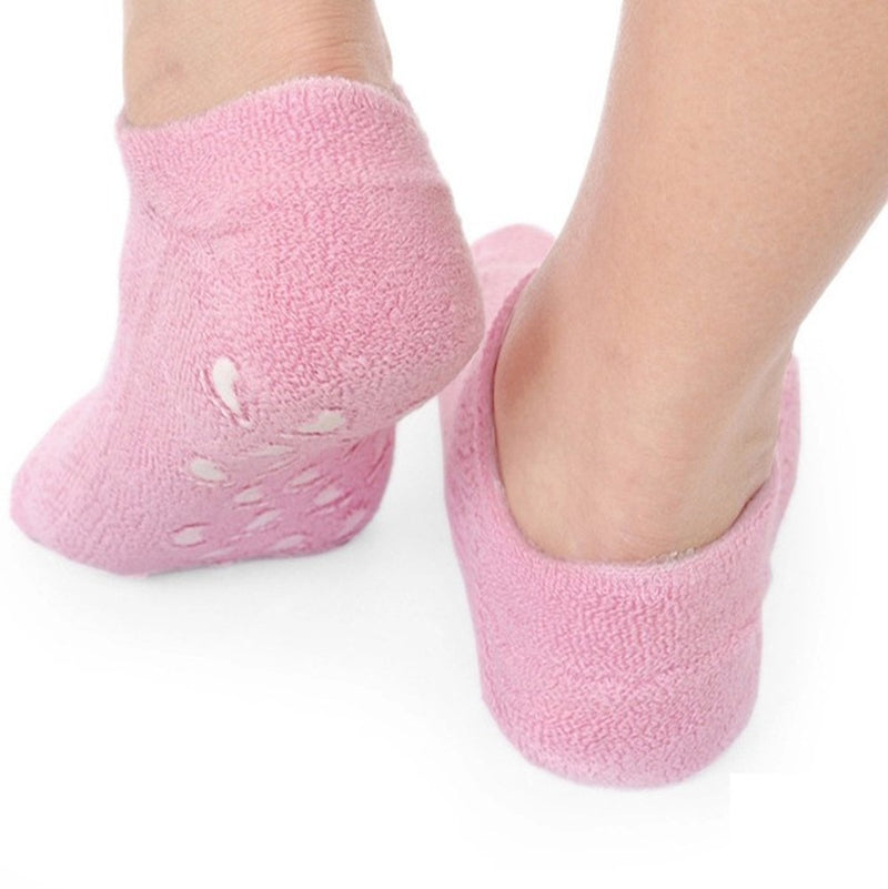 Veewon 2 Pair Moisturizing Gel Socks with Spa Quality Gel for Moisturizing Vitamin E and Oil Infused Helping Repair Dry Cracked Skins and Softens Feet, Blue+Pink - NewNest Australia