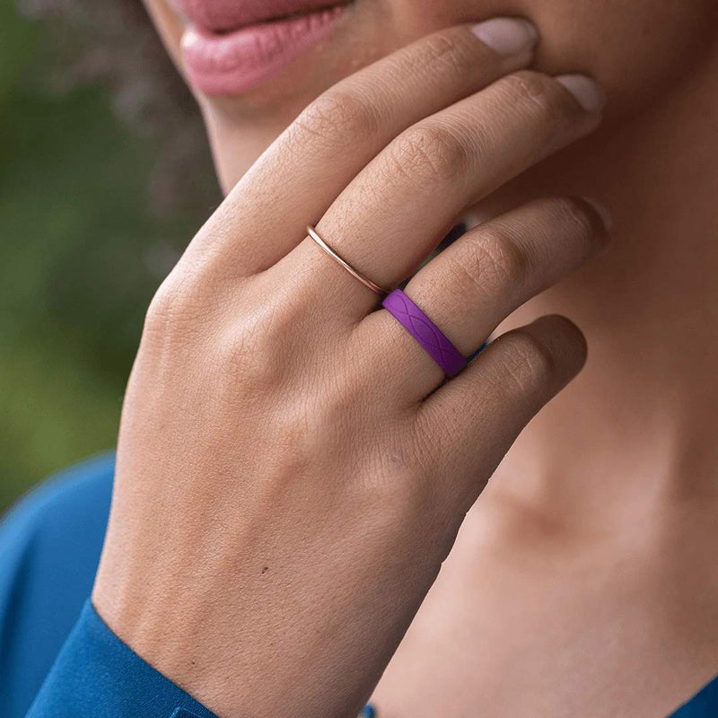 Enso Rings Women’s Infinity Silicone Wedding Ring – Hypoallergenic Wedding Band for Ladies – Comfortable Band for Active Lifestyle – 4.5mm Wide, 1.5mm Thick Turquoise 8 - NewNest Australia