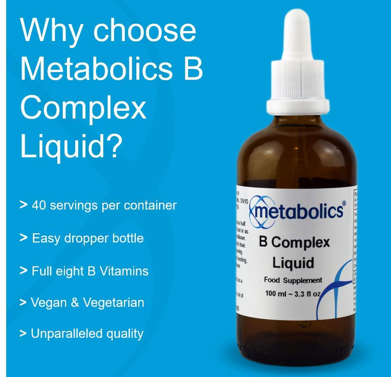 Vitamin B Complex Liquid Drops — Contains Vitamin B12 Methylcobalamin & Adenosylcobalamin + B1, B2, B3, B5, B6, B7, Choline Folate & Biotin | All from Bio-Available Forms — Additive Free - NewNest Australia
