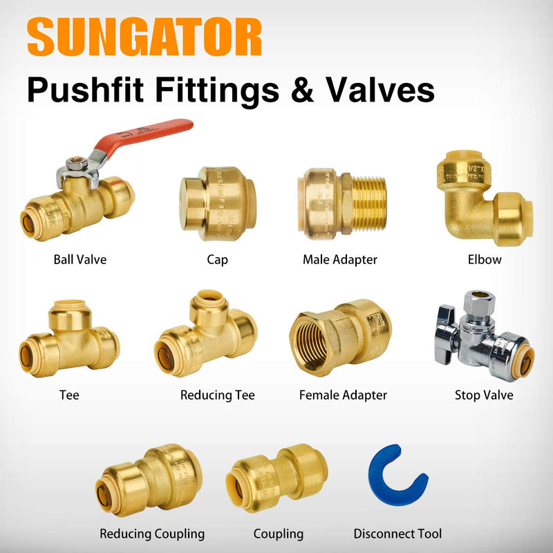 SUNGATOR End Cap, 3/4-Inch Push Fit PEX Cap Fittings, Push-to-Connect, Lead Free Brass Plumbing Fittings for Copper, CPVC, Disconnect Clip Include (2-Pack) 3/4 Inch, 2 Pack - NewNest Australia