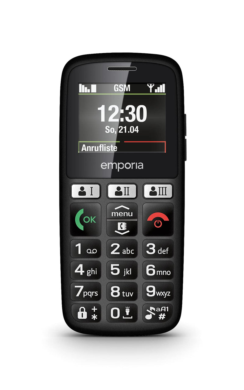 Emporia emporiaHAPPY E30 2G Bar Phone for the Elderly, large 1.8" colour screen, large well spaced buttons, SOS emergency button, Charging cradle included - (Official UK And Ireland Version) - Black - NewNest Australia