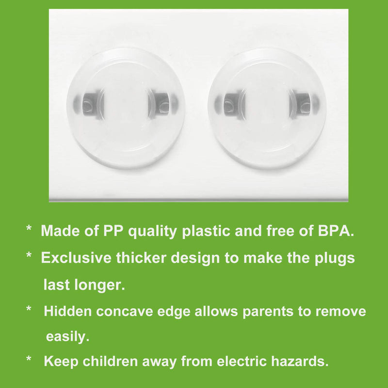 PandaEar Outlet Plug Covers(52 Pack) Clear Child Proof Electrical Protector Safety Caps with Adult Easy Release Concave Design - NewNest Australia