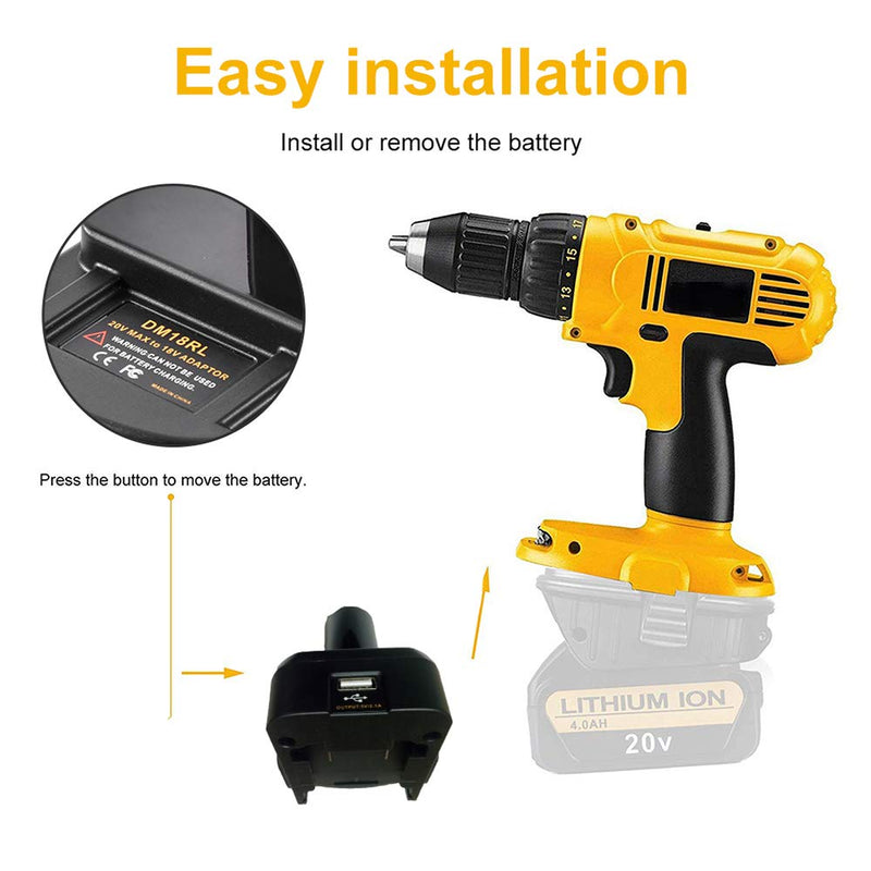 DM18RL Battery Adapter for Dewalt for Milwaukee 20V/18V Li-Ion Battery Convert to for Ryobi 18V P108 ABP1801 Battery - NewNest Australia