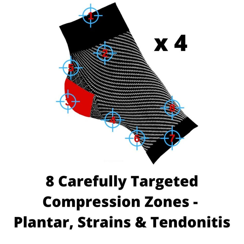 Atlecko 12-Piece Plantar Fasciitis Socks Kit, 2 PAIRS & Accessories - Compression Foot Sleeves, Arthritis Pain Relief, Ankle Support Brace Men & Women (L / XL) L/XL (UK 10 - 13) - NewNest Australia