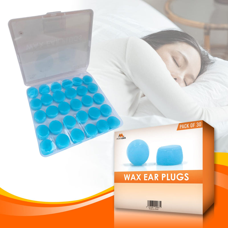 Ear Plugs - Reusable Silicone Wax Earplugs - Pack Of 30-32Db Noise Canceling Earplugs For Sleeping - Hearing Protection - Durable Plastic Housing - By Mobi Lock - NewNest Australia