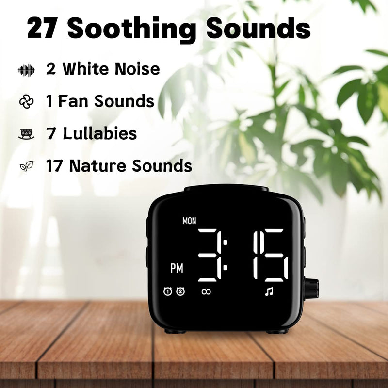 Easysleep Digital Dual Alarm Clock 3 Alarms Bedroom Bedside Desk Shelf Heavy Sleepers Adults Teenagers Kids Snooze Easy to Set 4 Brightness Options Adjustable Alarm Volume 27 Smoothing Sounds 12/24Hr - NewNest Australia