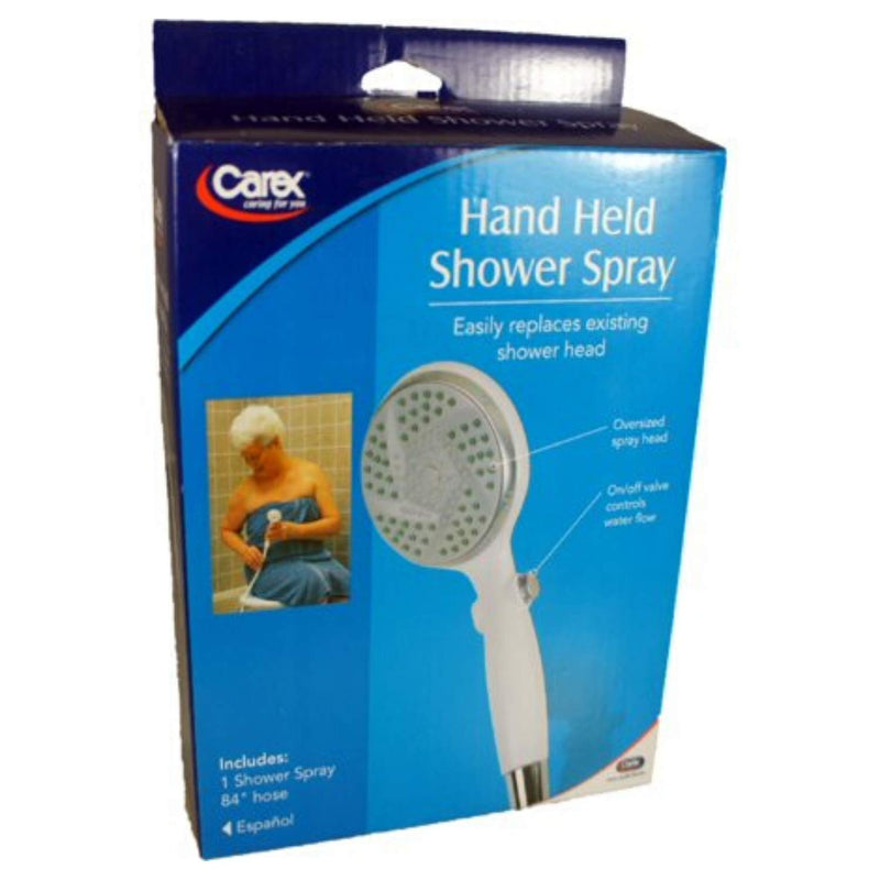 Carex Handheld Shower Head with Extra Long 84" Flexible Hose and Convenient Pause Function - Watersense Certified Handheld Shower Head with Hose with Oversized Spray Head - White - NewNest Australia