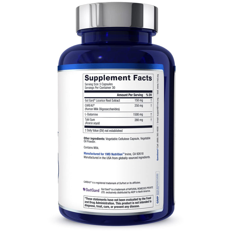 1MD Nutrition GutMD - L-Glutamine and Prebiotic for Gut Integrity | Promote Digestive Tract Health | 90 Capsules 90 Count (Pack of 1) - NewNest Australia