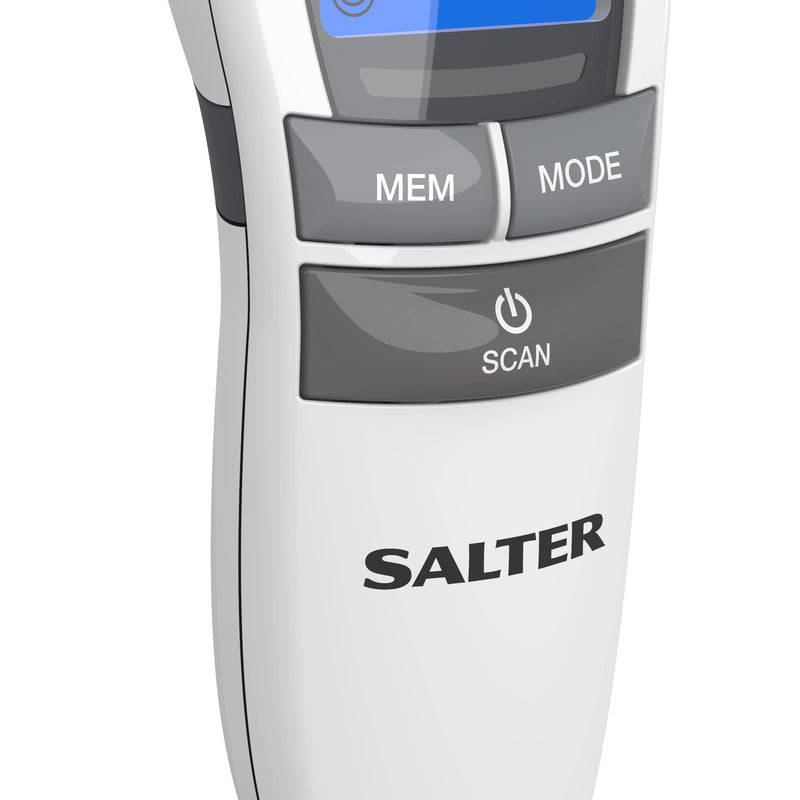 Salter TE-250-EU No Touch Infrared Thermometer, Forehead Mode, Objects and Liquids, Night Mode, Fever Alarm, 30 Memory Recall, One Second Reading, Backlit Display, No Touch Thermometer - NewNest Australia