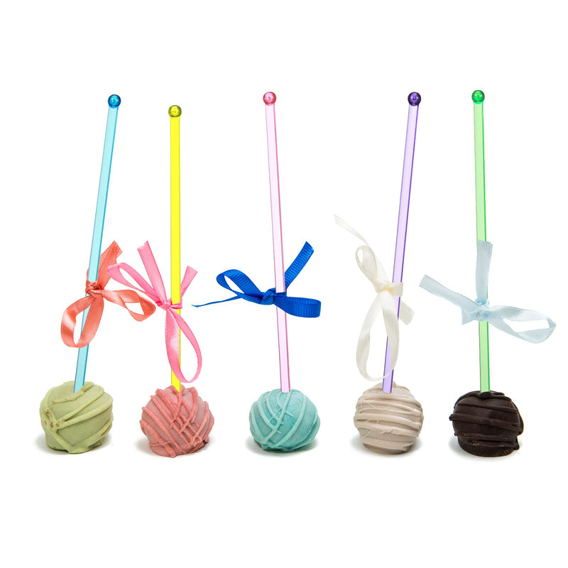 100 Pieces Disposible Plastic Round Top Crystal Swizzle Sticks (Multi Color) - NewNest Australia