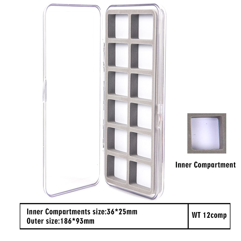 Maxcatch Super Slim Fly Boxes For Fly Fishing Flies Hooks Magnetic Pad Compartments Clear Lid Fishing Tackle Box (12 Comp) 12 Comp - NewNest Australia