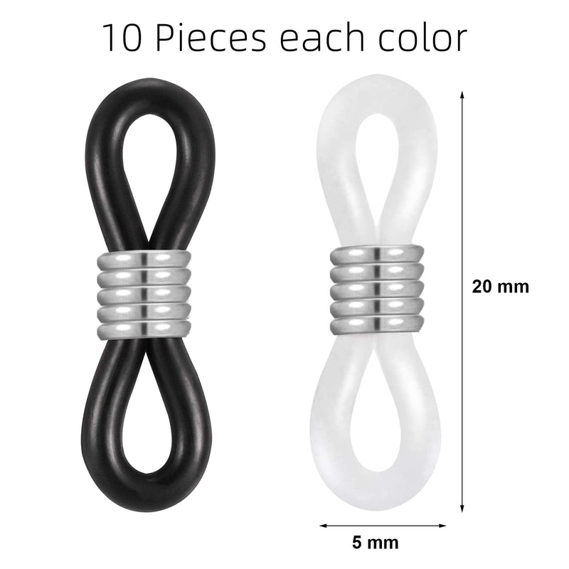 80 Pieces Eyeglass Chain Ends Adjustable Silicone End Connectors Anti-Slip Ends Retainer Eyeglass Strap Holder Ends for Sunglasses Chain, Sports Eyeglasses Strap, 8 Colors - NewNest Australia