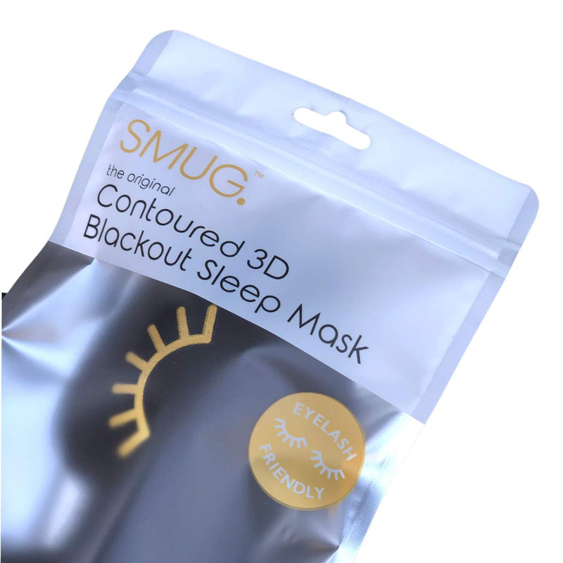 SMUG 100% Blackout Sleep & Eye Mask | Eyelash Extension Friendly | Eye Masks for Sleeping | Sleep Masks for Women & Men | Straps for Dream Comfort & Adjustability | Black Wink - NewNest Australia
