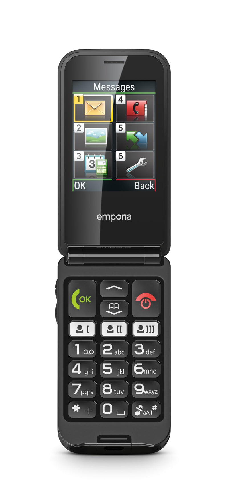 emporiaTALKglam senior cell phone, flip cell phone without contract, easy to use, cell phone with emergency call button, 2.4 inch display, black - NewNest Australia