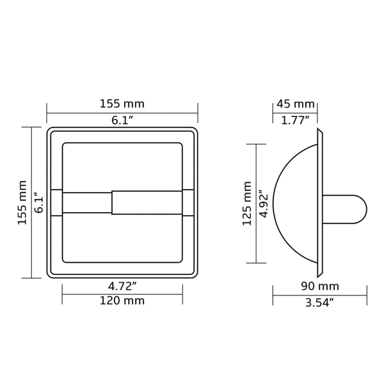 Stainless Steel 304 Recessed Toilet Paper Holder (Brush Nickel) Brush Nickel - NewNest Australia