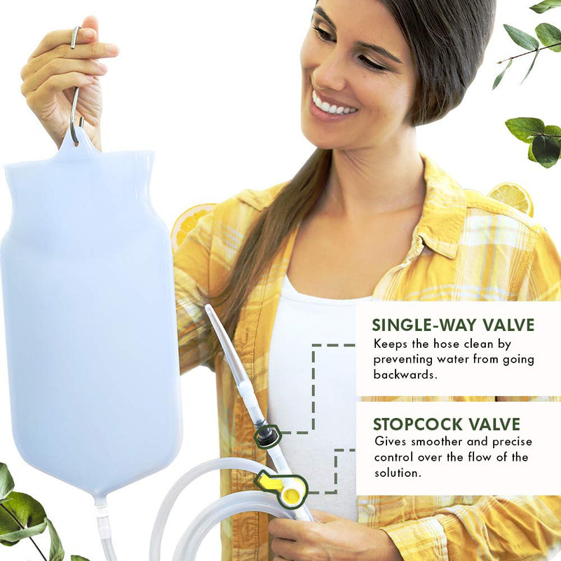 Mikacare Enema Bag Kit Clear Non-Toxic Silicone. for Coffee and Water Colon Cleanse. 6 Foot Long Hose, BPA and Phthalates Free 2 Quart - NewNest Australia